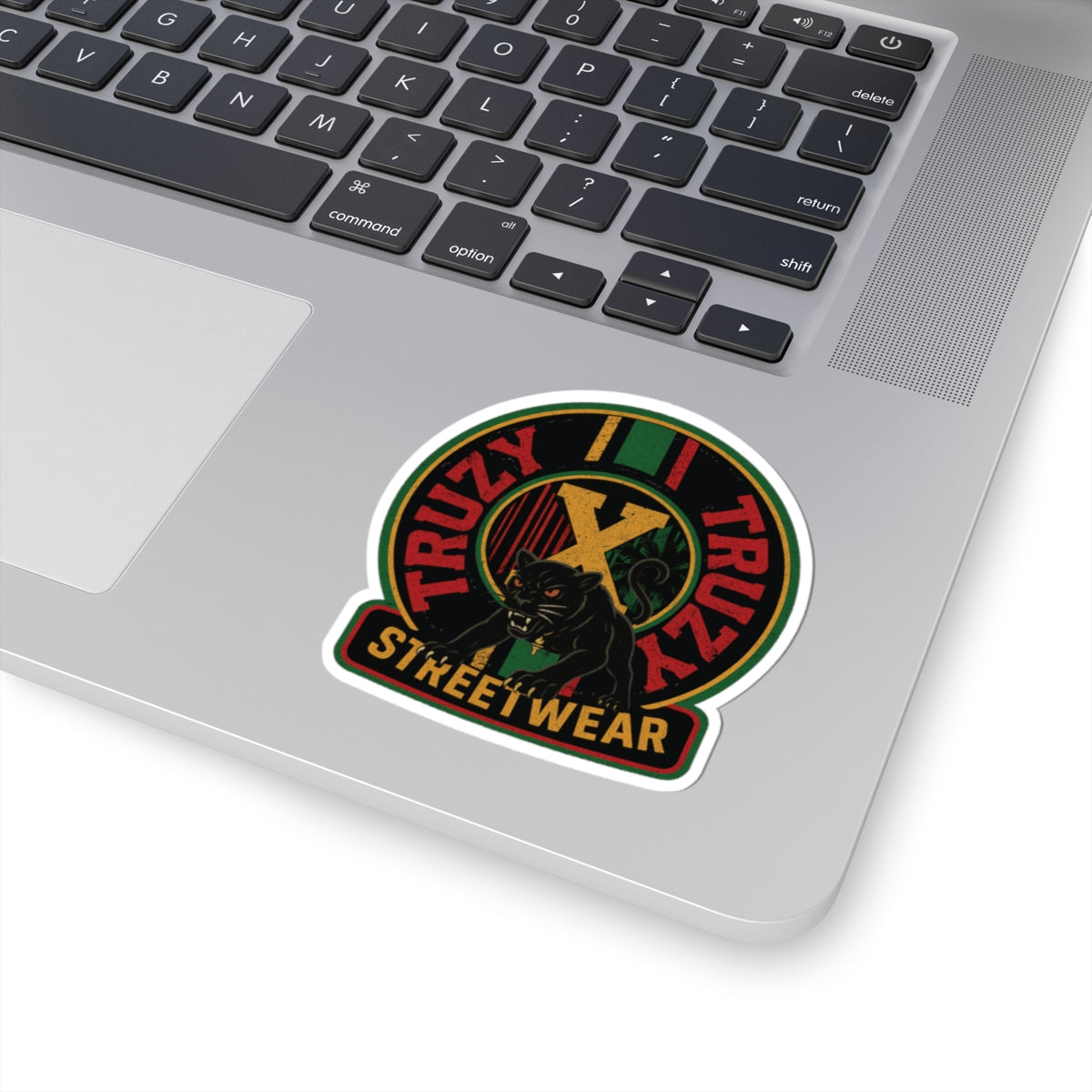 Streetwear Panther Kiss-Cut Sticker – "Truzy Truz" Retro Rasta Logo